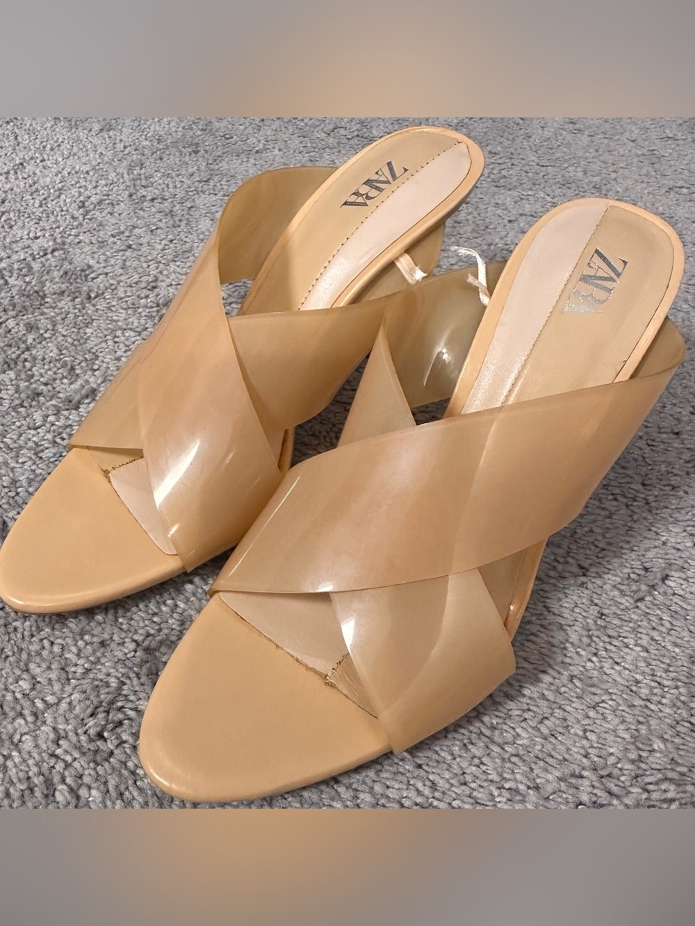 Women’s Zara High Heeled Vinyl Sandal Heels Size 41 (10)